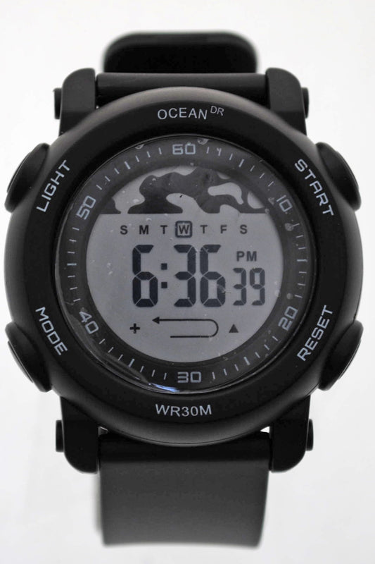 art. 1190 039NG - OCEAN DR - Reloj Digital Crono Alarma, Caballero, Sumergible 3 ATM