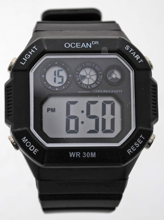 art. 1190 040NG - OCEAN DR - Reloj Digital Crono Alarma, Caballero, Sumergible 3 ATM