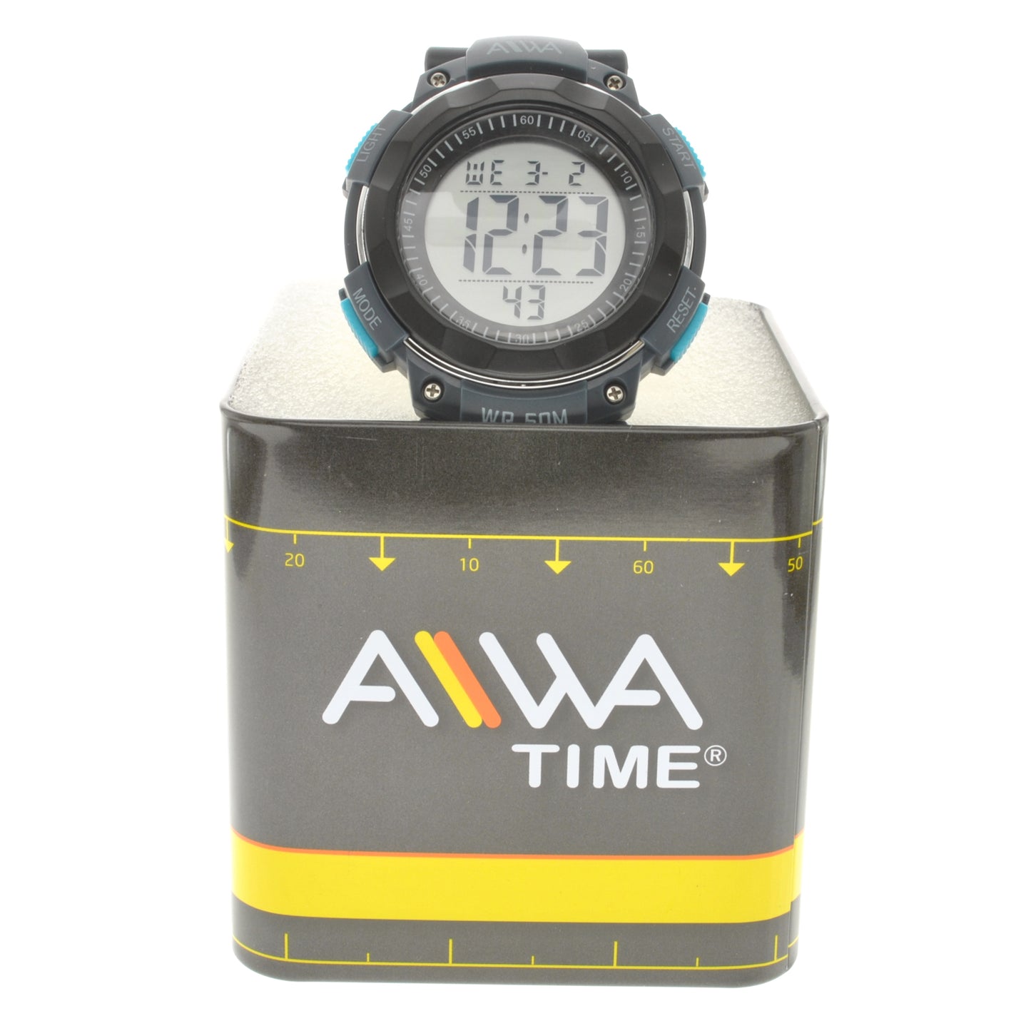 art. 10305 016CS - AIWA Time - Reloj Digital Crono Alarma, Caballero, AIWA Time, Sumergible 5 ATM