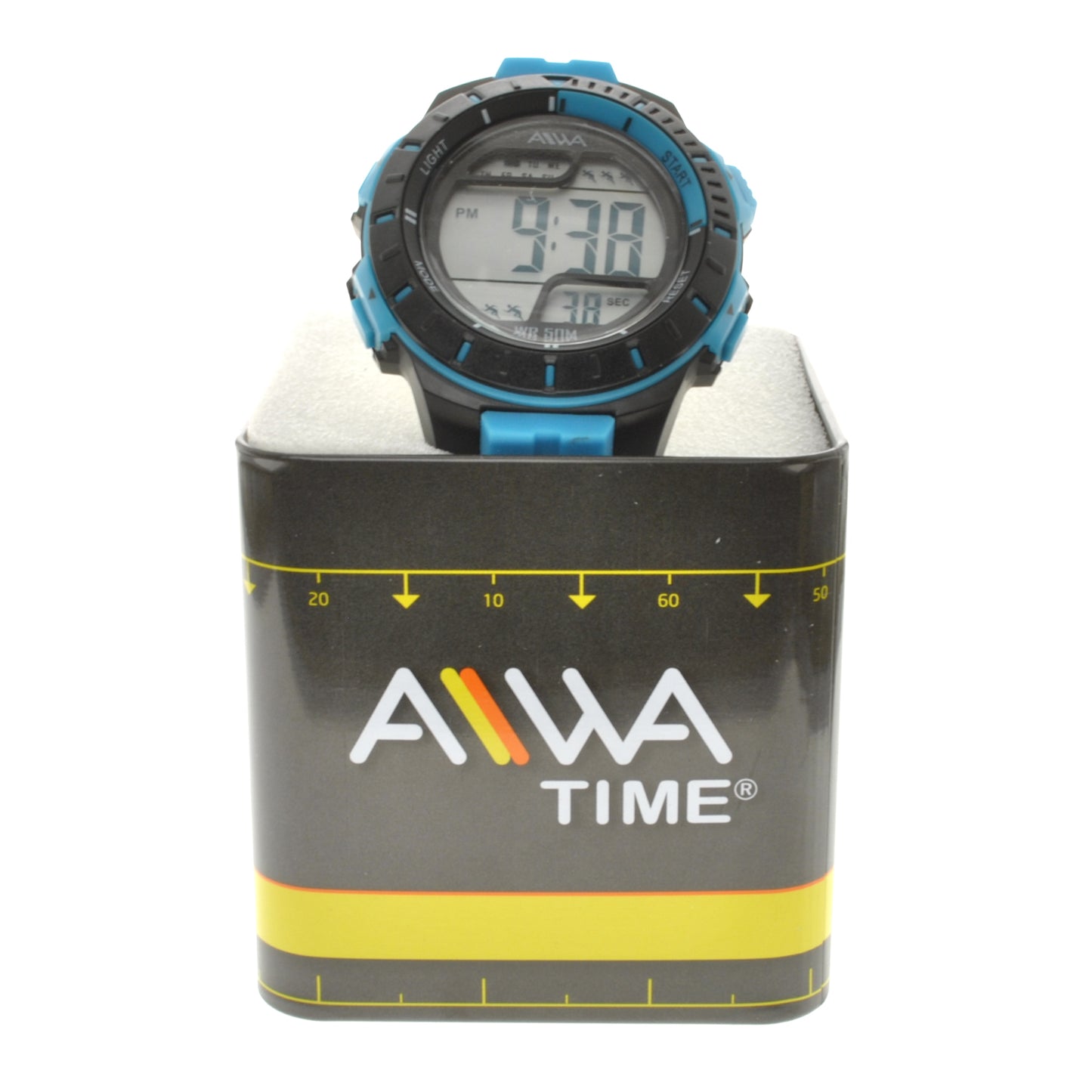 art. 10305 024CS - AIWA Time - Reloj Digital Crono Alarma, Caballero, AIWA Time, Sumergible 5 ATM