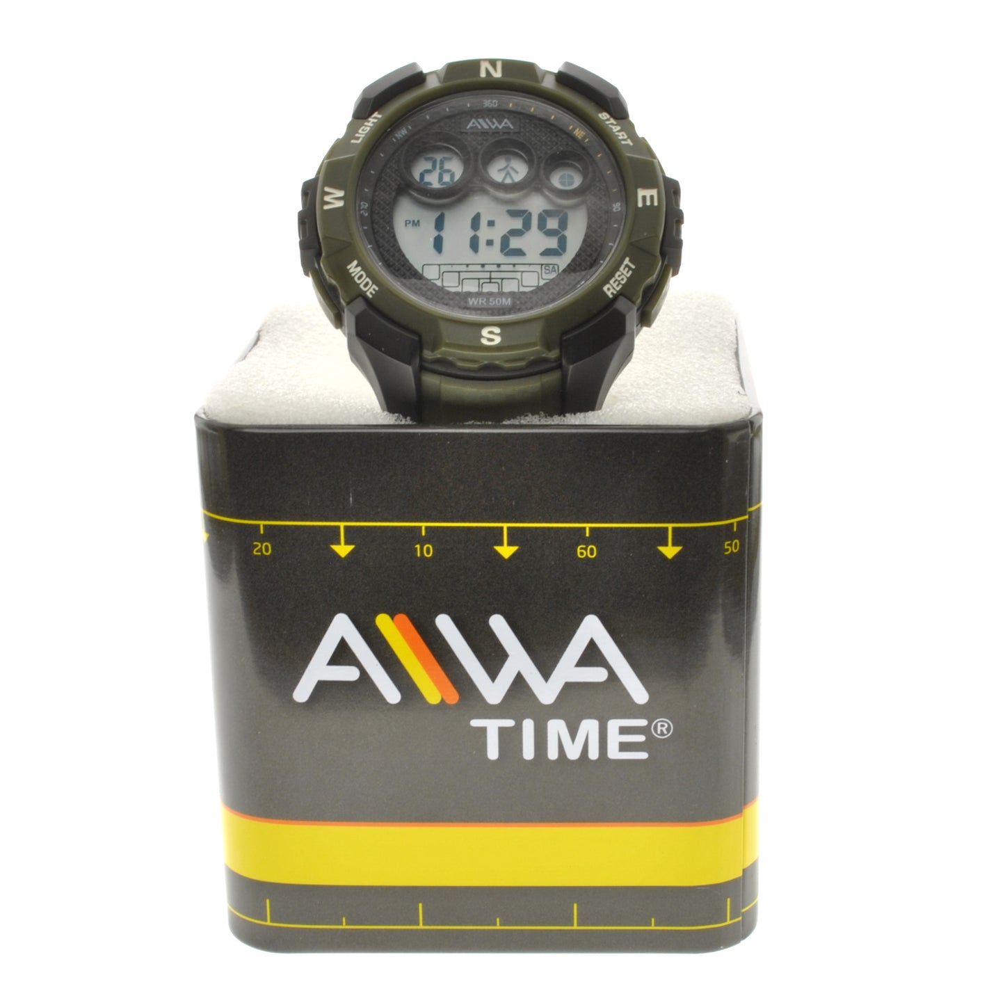 art. 10305 026VD - AIWA Time - Reloj Digital Crono Alarma, Caballero, AIWA Time, Sumergible 5 ATM