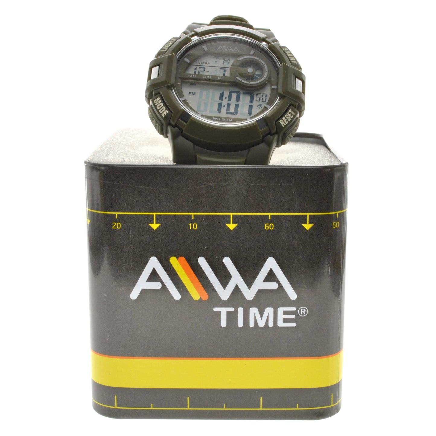 art. 10305 031VD - AIWA Time - Reloj Digital Crono Alarma, Caballero, AIWA Time, Sumergible 5 ATM