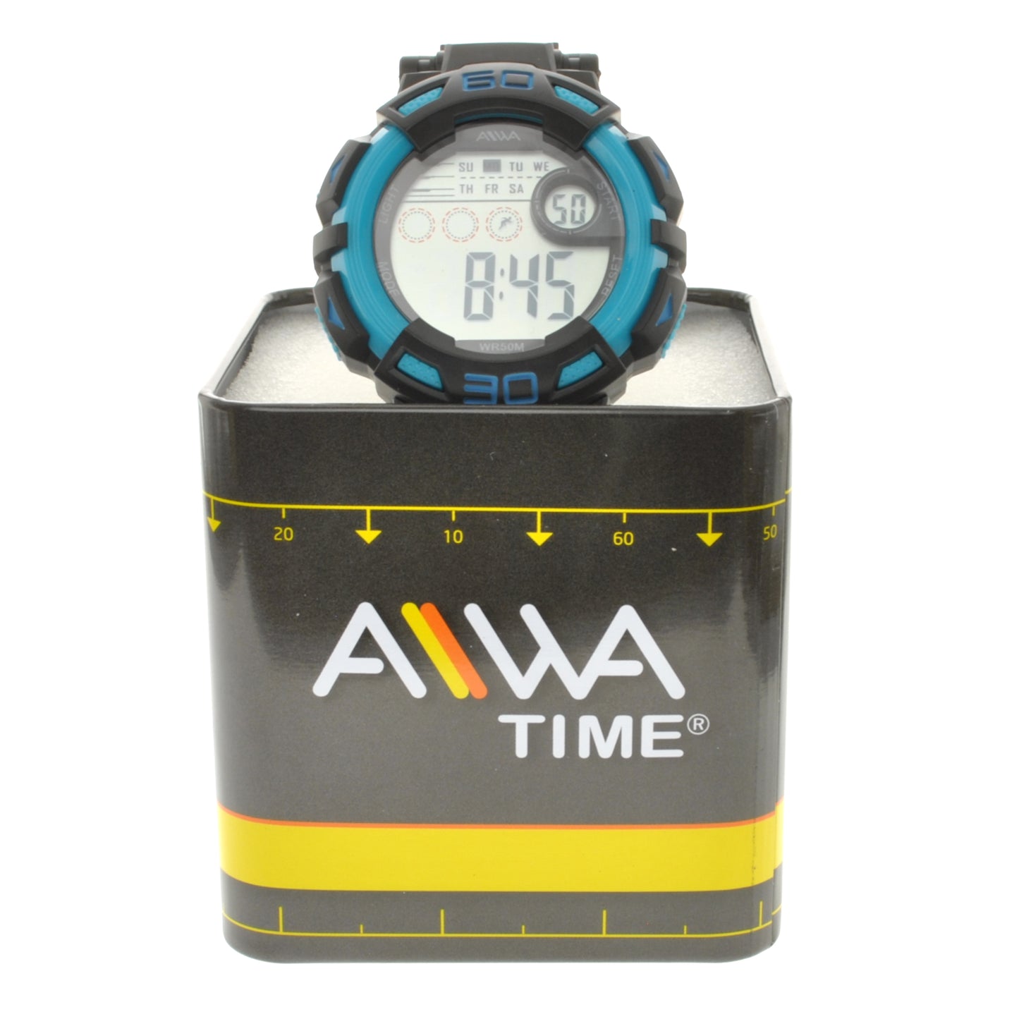 art. 10305 033CS - AIWA Time - Reloj Digital Crono Alarma, Caballero, AIWA Time, Sumergible 5 ATM