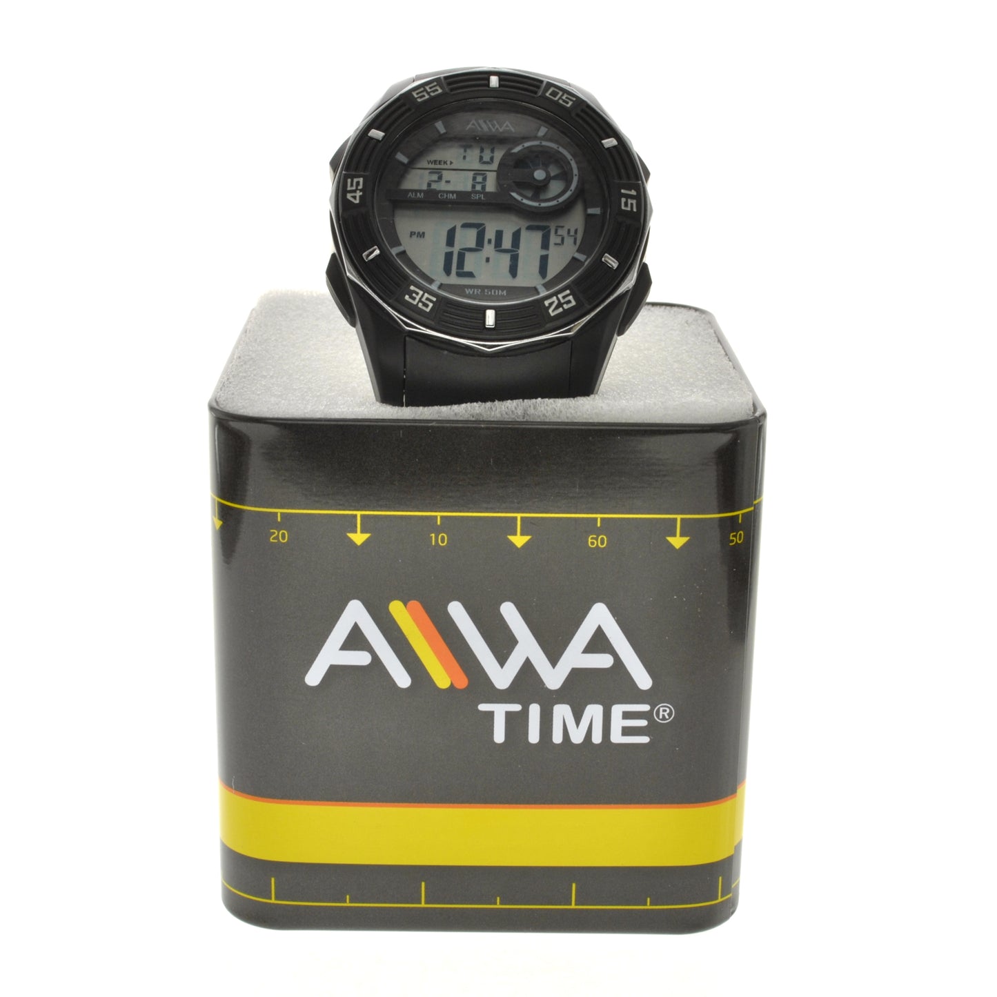 art. 10305 014PL - AIWA Time- Reloj Digital Crono Alarma, Caballero, AIWA Time, Sumergible 5 ATM