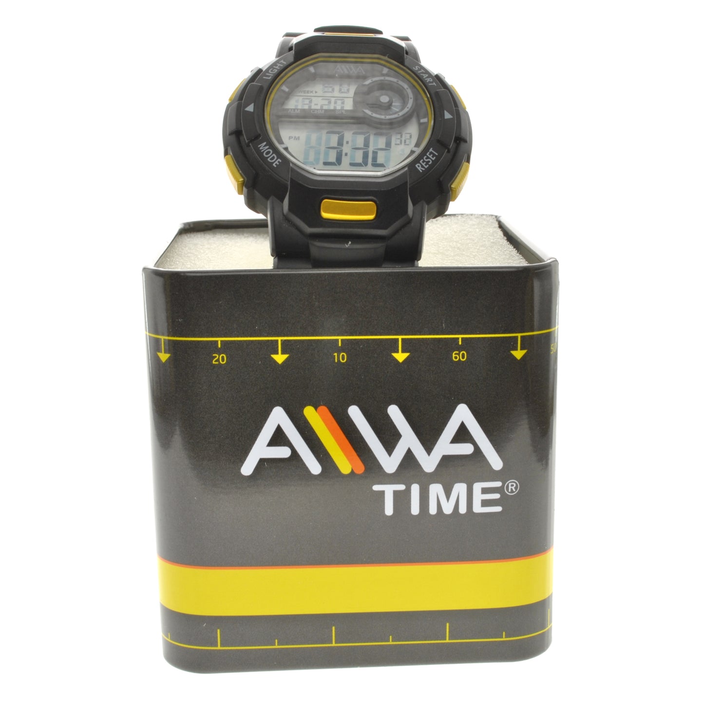 art. 10305 015AM - AIWA Time- Reloj Digital Crono Alarma, Caballero, AIWA Time, Sumergible 5 ATM