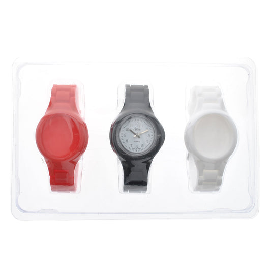 art. 1185 004NG - SACKS - Reloj análogo, set de mallas plásticas intercambiables, Dama