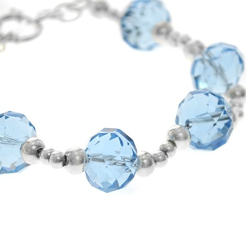 Pulsera acero blanco con cristal celeste con cierre marinero D&K FERIA / 1000PI-5