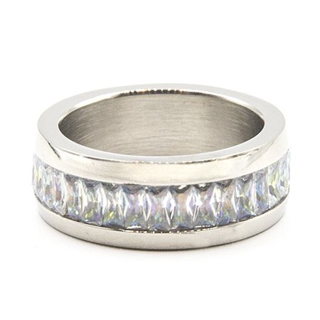 Anillo sinfin de acero con cubic boreal D&K FERIA / 100PI-19