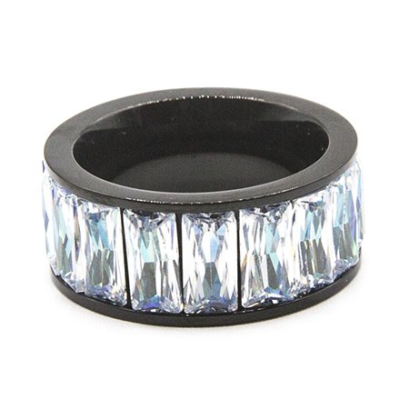 Anillo sinfin de acero negro con cubic boreal D&K FERIA / 100PI-63