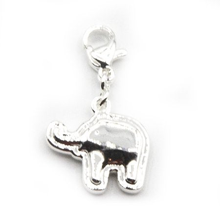 Dije acero blanco elefante 2,6 cm incl. Mosqueton D&K / 1300AM-6