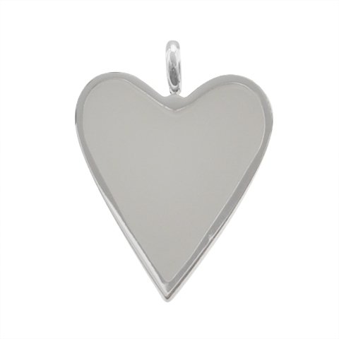 Dije acero blanco corazon inflado 4 cm D&K - 1300CZ-16