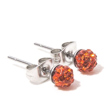 Aros Bolitas De Fuego 4 Mm Naranja / 200BF-78