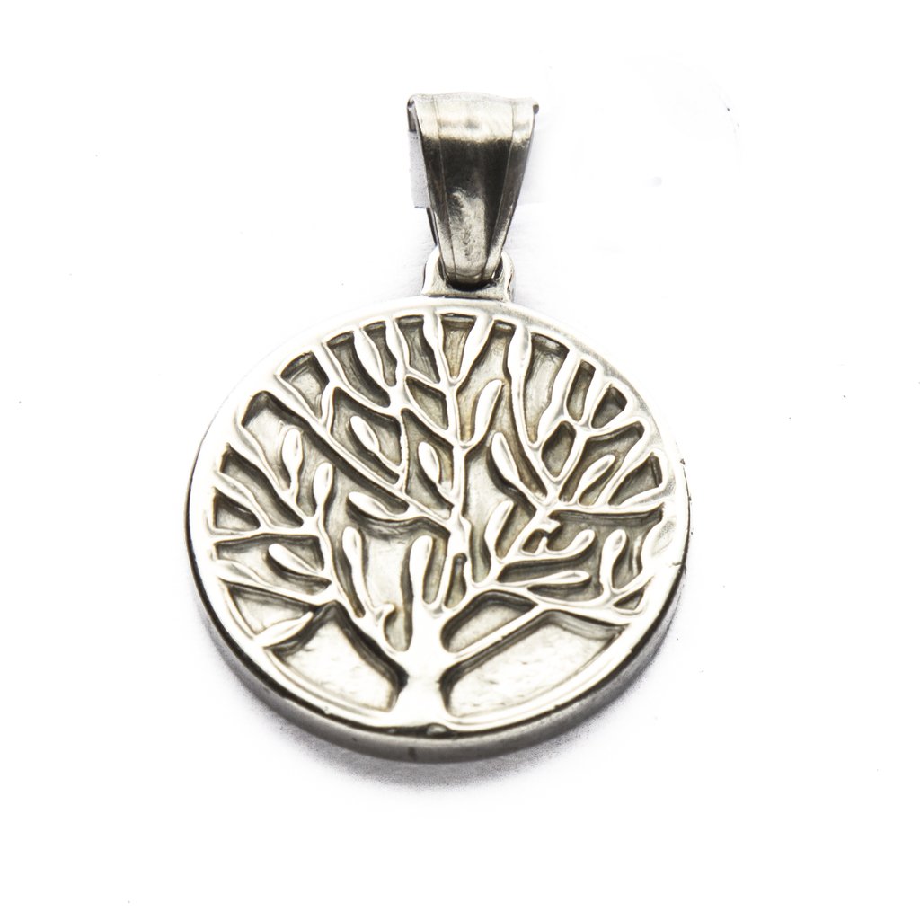 Dije Medalla Arbol De La Vida de Acero Quirúrgico 316L. Alt: 3,5 cm Incl. Argolla. / 500AV-30