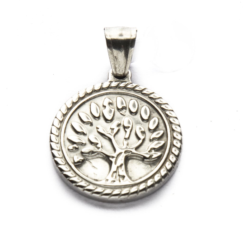 Dije Medalla Arbol De La Vida de Acero Quirúrgico 316L. Alt: 3,5 cm Incl. Argolla. / 500AV-34