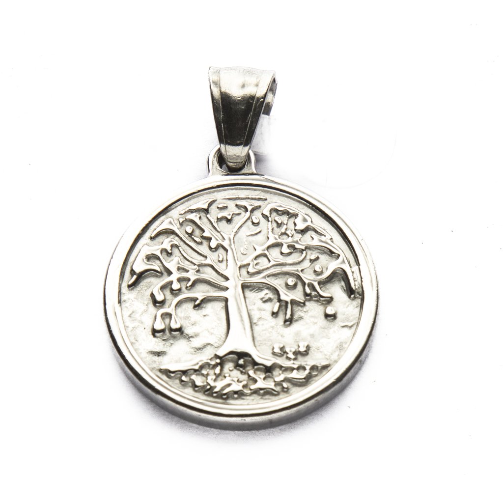 Dije Medalla Arbol De La Vida de Acero Quirúrgico 316L. Alt: 3,5 cm Incl. Argolla. / 500AV-39