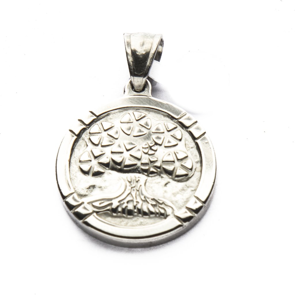 Dije Medalla Arbol De La Vida de Acero Quirúrgico 316L. Alt: 3,5 cm Incl. Argolla. / 500AV-48