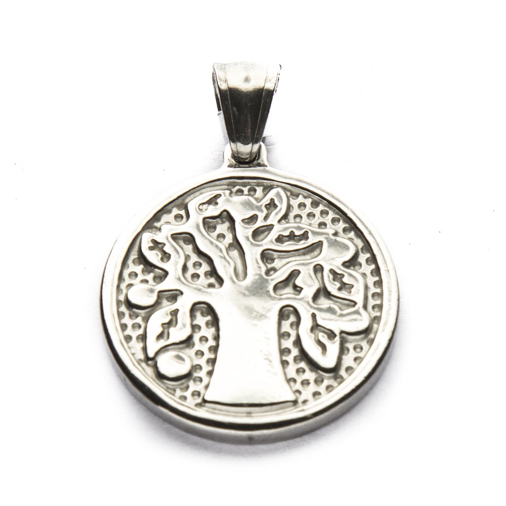 Dije Medalla Arbol De La Vida de Acero Quirúrgico 316L. Alt: 3,6 cm Incl. Argolla. / 500AV-50