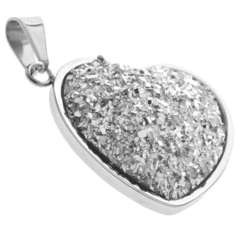 Dije acero quirurgico corazon con brillo 4.5 cm D&K - 500CZ-42