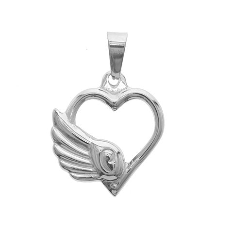 Dije acero quirurgico corazon con ala 3 cm D&K - 500CZ-43