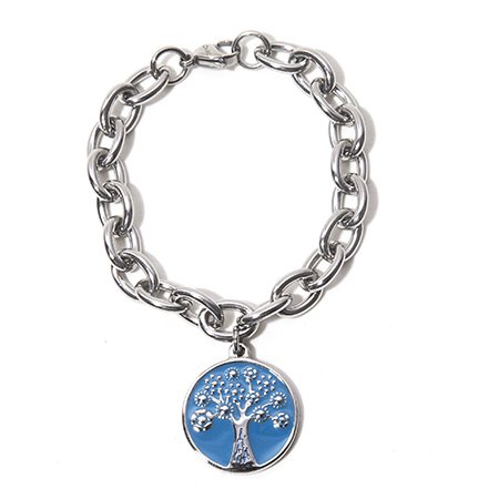 Pulsera D&K Con Dije Arbol De La Vida Esmaltado En Azul / 600AV-23