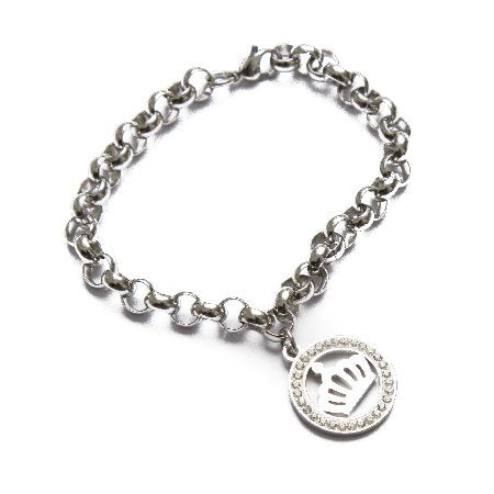 Pulsera Rolo D&K Con Medalla Calada De Corona / 600CO-12