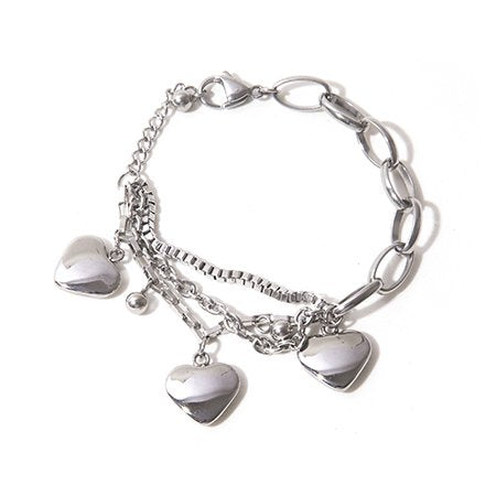 Pulsera D&K con dijes Corazónes / 600CZ-34