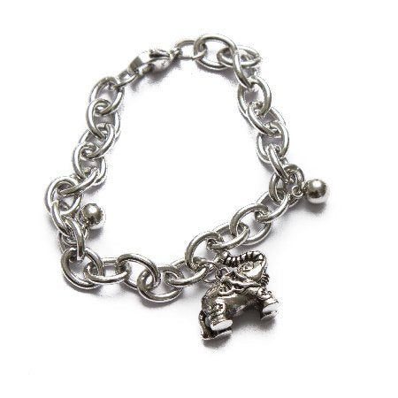 Pulsera Con Dije De Elefante Mediano Y Pelotitas / 600DI-12