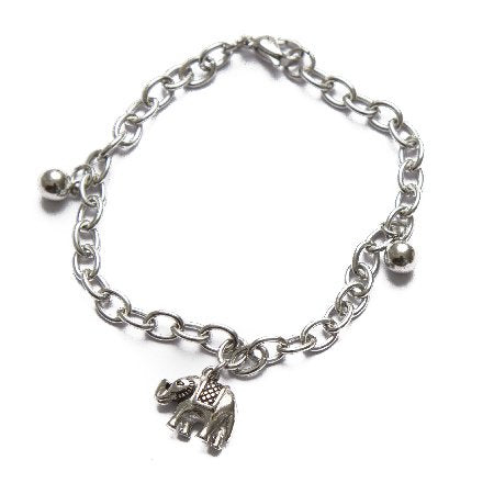 Pulsera Con Dije Elefante Chico Con Pelotitas / 600DI-14