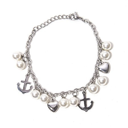 Pulsera D&K Con Anclas Y Perlas / 600DI-28