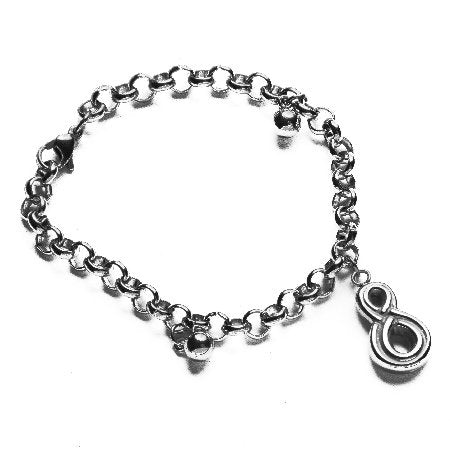 Pulsera Rolo Con Dije Infinito Y Pelotitas / 600DI-8