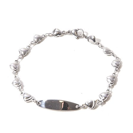 Pulsera acero identidad con eslabón de Corazónes D&K / 600ID-20