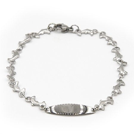 Pulsera acero identidad con eslabones delfines 20.5 cm D&K / 600ID-34