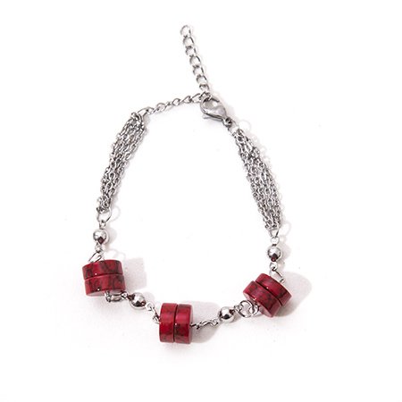 Pulsera D&K con piedras rojas / 600PI-18