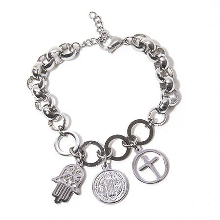 Pulsera D&K Con Varios Dijes Religiosos / 600RE-102