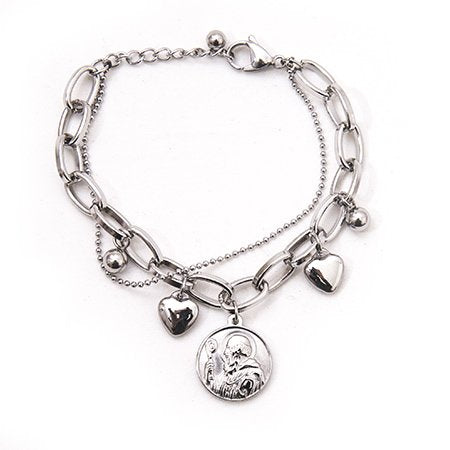 Pulsera Tiffany con dije San Benito y Corazónes D&K / 600RE-133