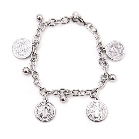 Pulsera con dijes San Benito y bolitas D&K / 600RE-137