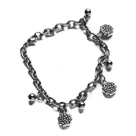 Pulsera Tiffany Con 3 Dijes Cruces Y Pelotitas D&K / 600RE-36