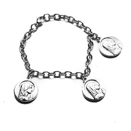 Pulsera Con Tres Dijes Virgen Niña D&K / 600RE-42