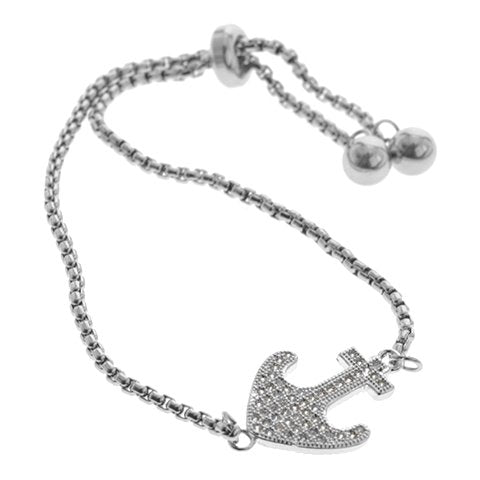 Pulsera tennis acero T-Swarovski dije ancla con cubic D&K FERIA - 600TN-14