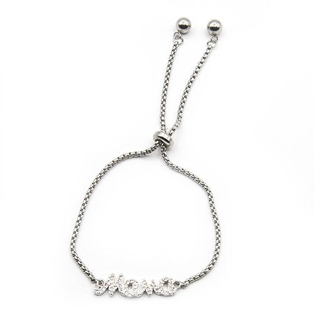 Pulsera tennis de acero T-Swarovski dije mama con cubic D&K / 600TN-2