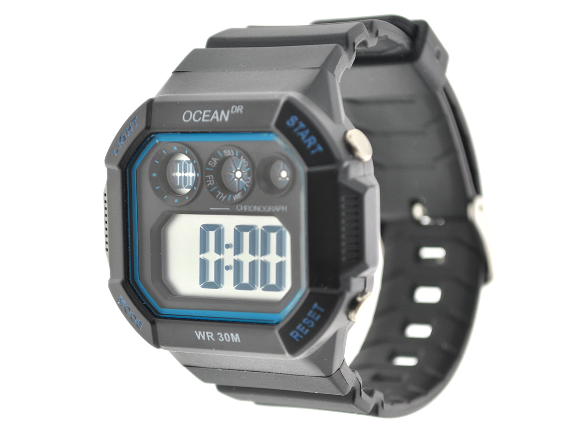 art. 1190 040CS - OCEAN DR - Reloj Digital Crono Alarma, Caballero, Sumergible 3 ATM