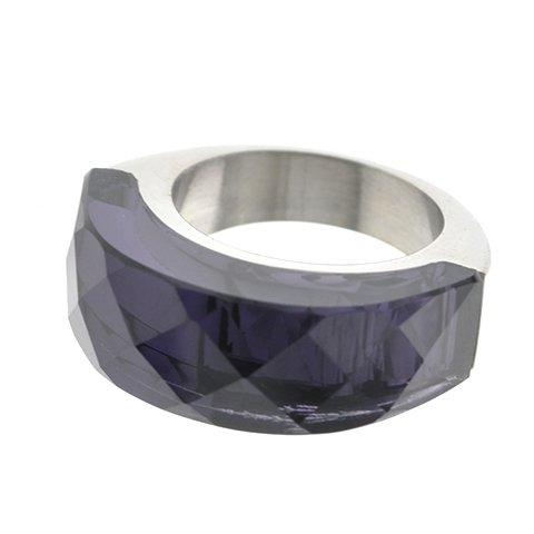 Anillo de acero T-Swarovski con piedra violeta D&K / 100PI-33