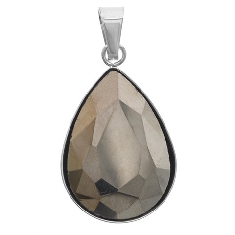 Dije acero quirurgico gota con piedra mocca 3 cm D&K / 500NA-17