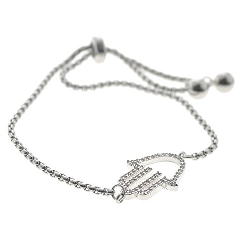 Pulsera tennis acero T-Swarovski dije mano de fatima con cubic D&K - 600TN-23