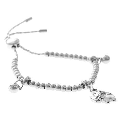 Pulsera Tennis Ajustable Acero Quirurgico Bolitas y Dije Elefante D&K 25cm / 600TN-18